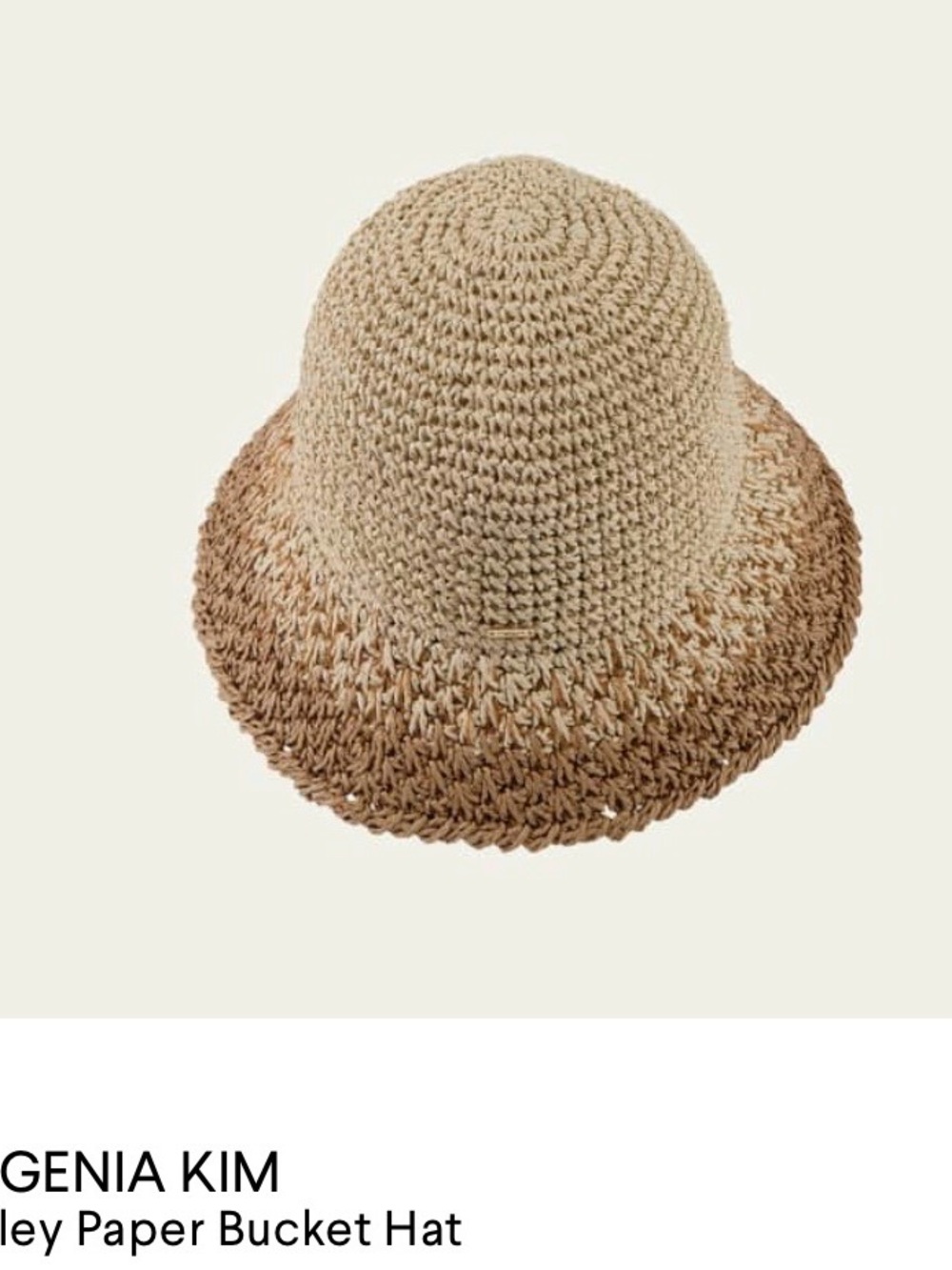 Eugenia Kim Two-Tone Natural/Tan Crochet Bucket Hat